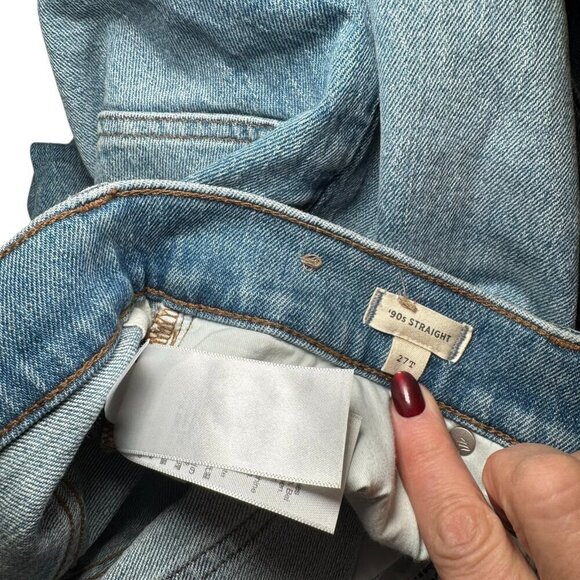 Madewell The '90s' Creased High Waist Straight Leg Denim Jeans 27 x  33- NWT - Picture 8 of 8